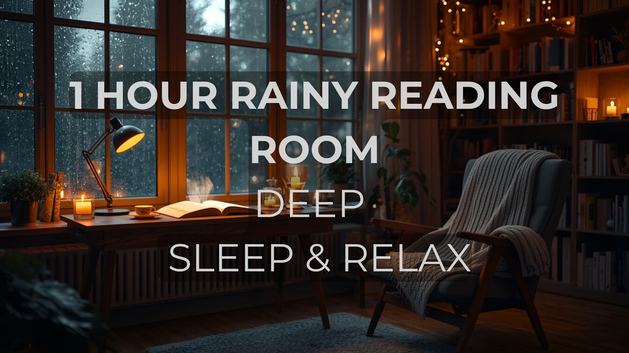 Rainy Evening Reading Room 🌧️ Rain Sounds & Calm Music for Deep Sleep