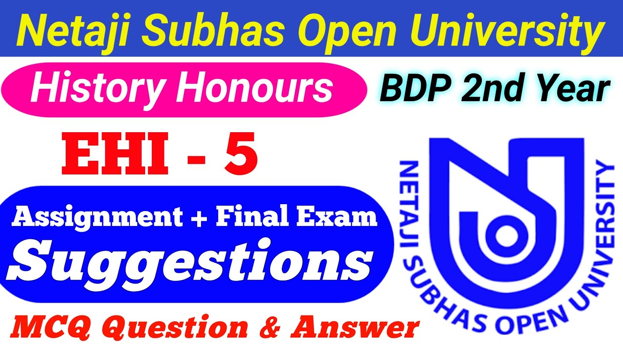 BDP/EHI-5 MCQ Question Final Suggestion 2020 | ehi 5 Suggestion 2020 | EHI Fifth paper | #bdphistory