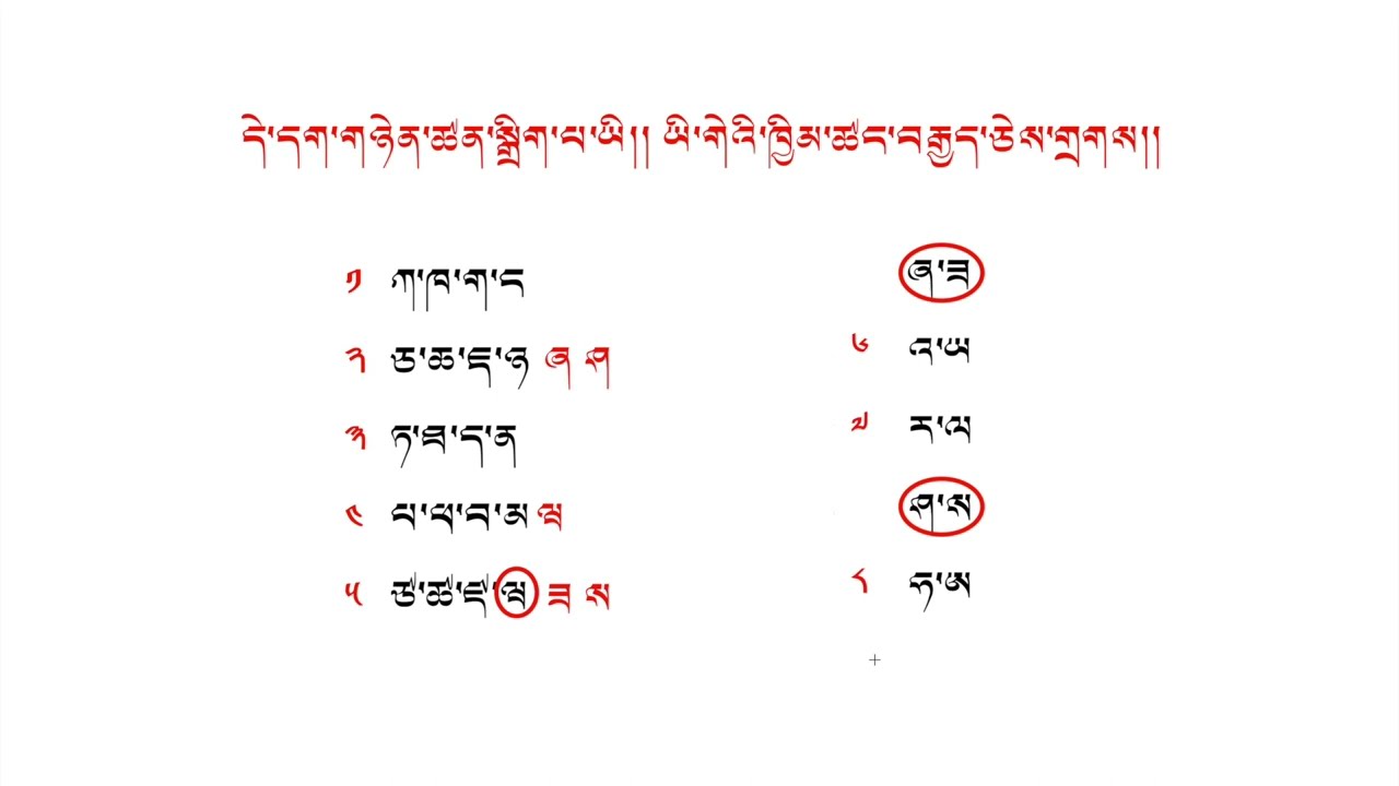 ཡི་གེའི་ཁྱིམ་ཚང་སྒྲིག་སྟངས།