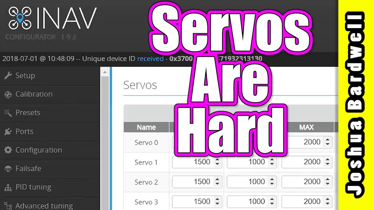 Setting Up iNav Servos By Sheer Persistance and No Skill