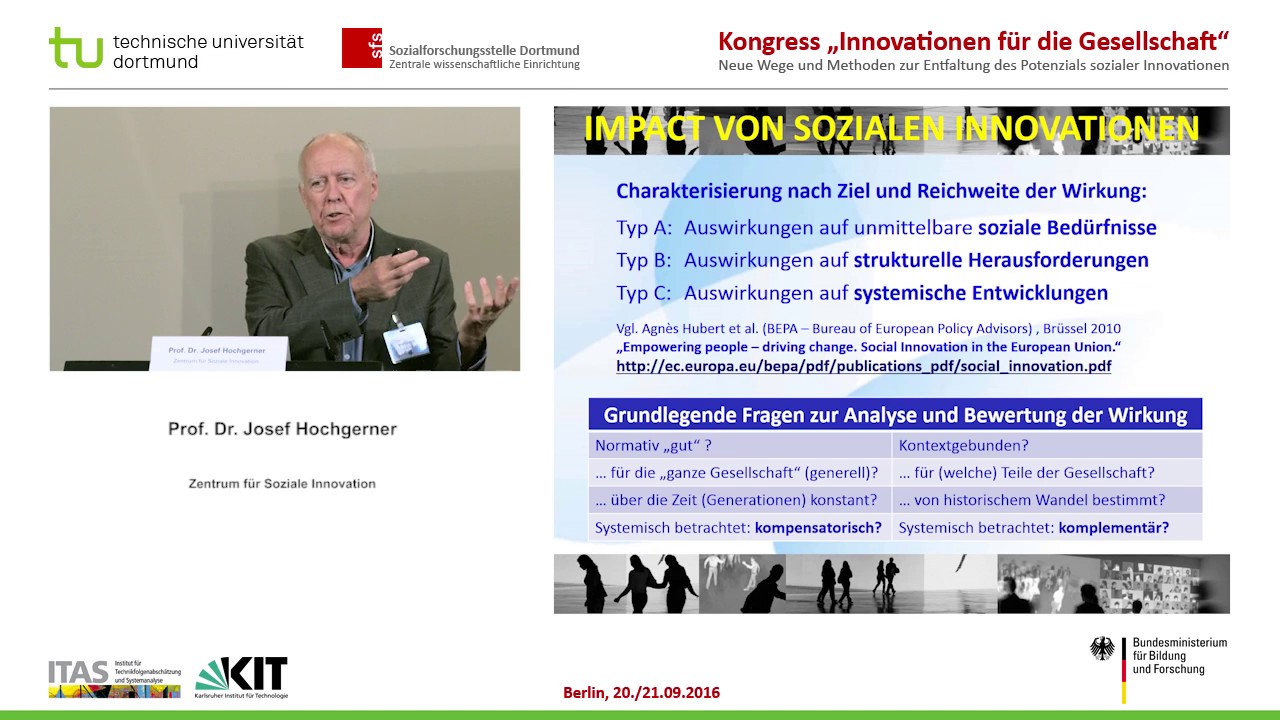 Prof. Dr. Josef Hochgerner: Soziale Innovationen. Von der Idee zum gesellschaftlichen Impact
