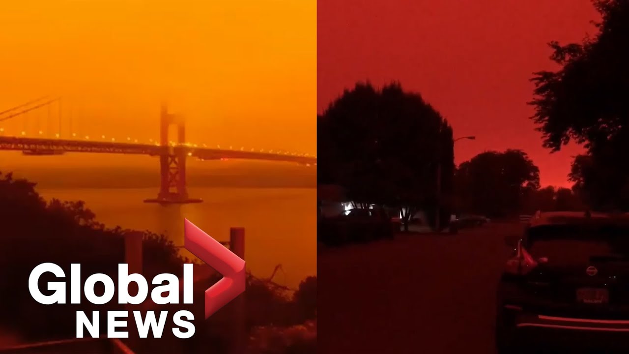 Smoke from West Coast wildfires creates eerie orange, red skies