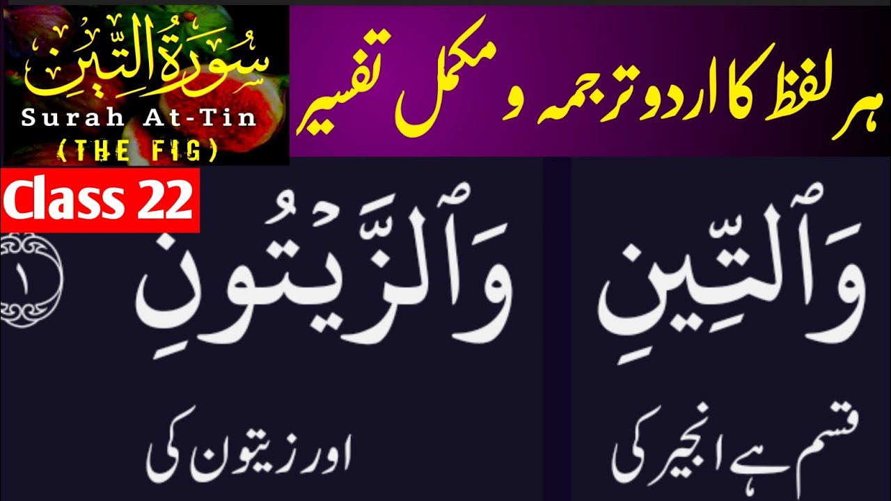 Surah Tin With Urdu translation | Surah Teen | سورۃ التین اردو ترجمہ کے ساتھ | M Waqas Akhundzada |