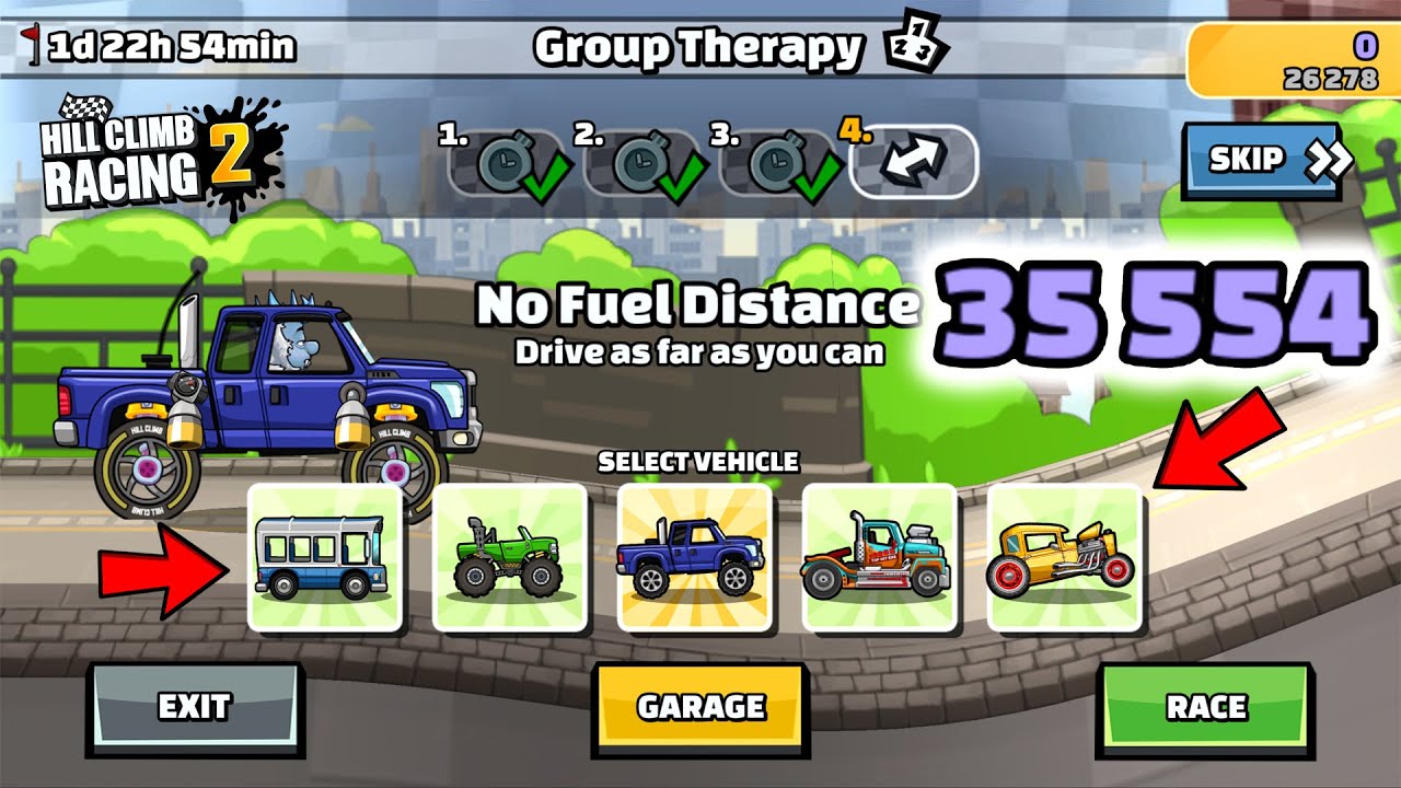 Hill Climb Racing 2 - 35554 points in GROUP THERAPY Team Event