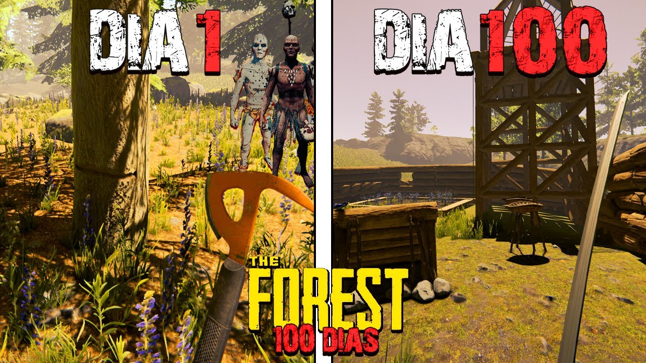 JOGUEI 100 DIAS no THE FOREST!!