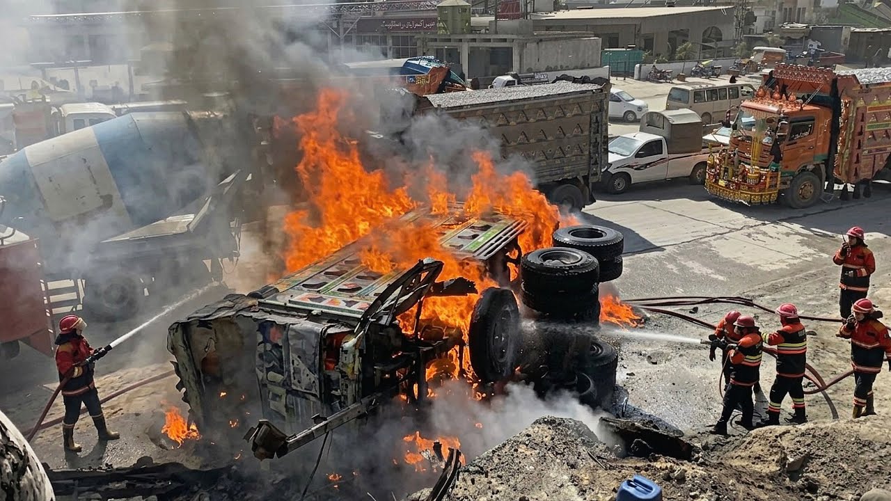 Pakistani truck crashed in full speed, caught fire — rescued in time & fully rebuilt!