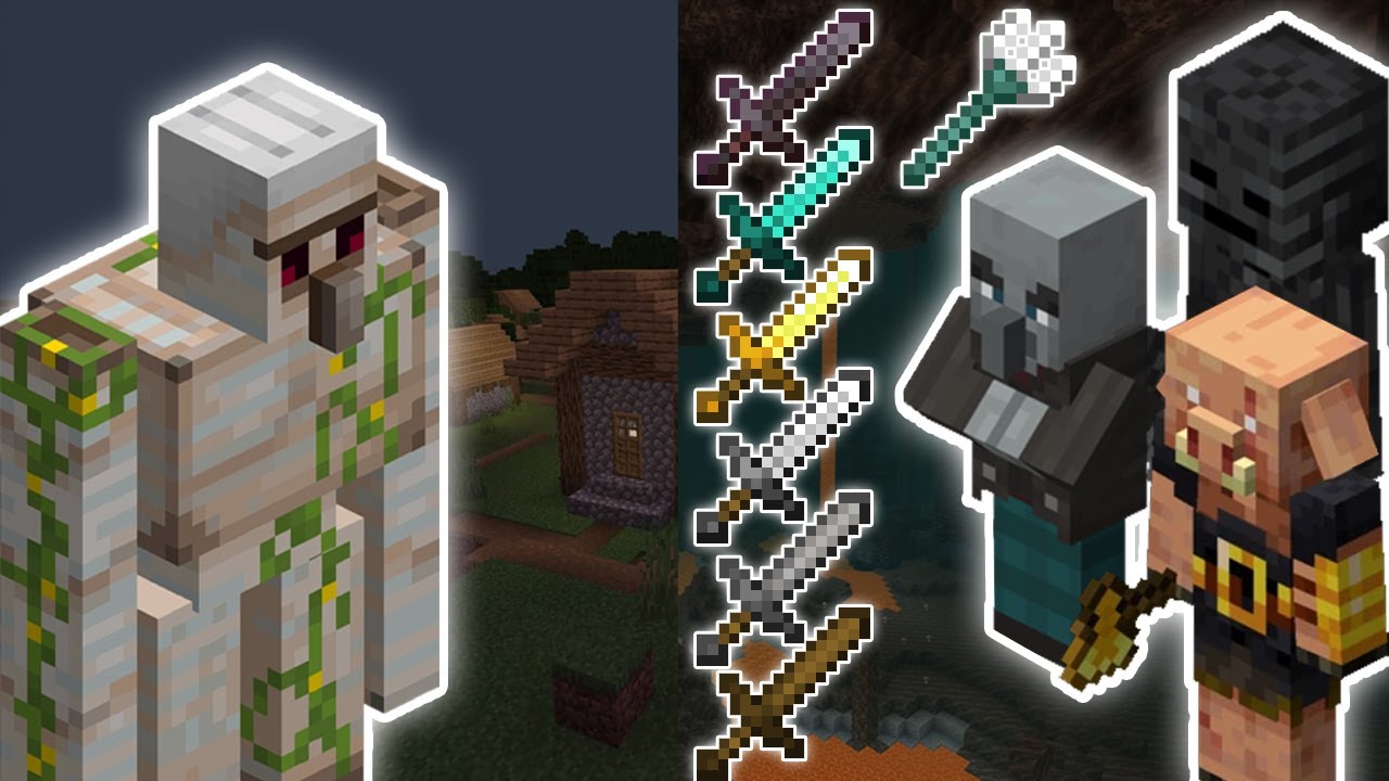 IRON GOLEM VS ALL SWORD-WIELDING PIGLIN BRUTES, VINDICATORS AND WITHER SKELETONS | MINECRAFT