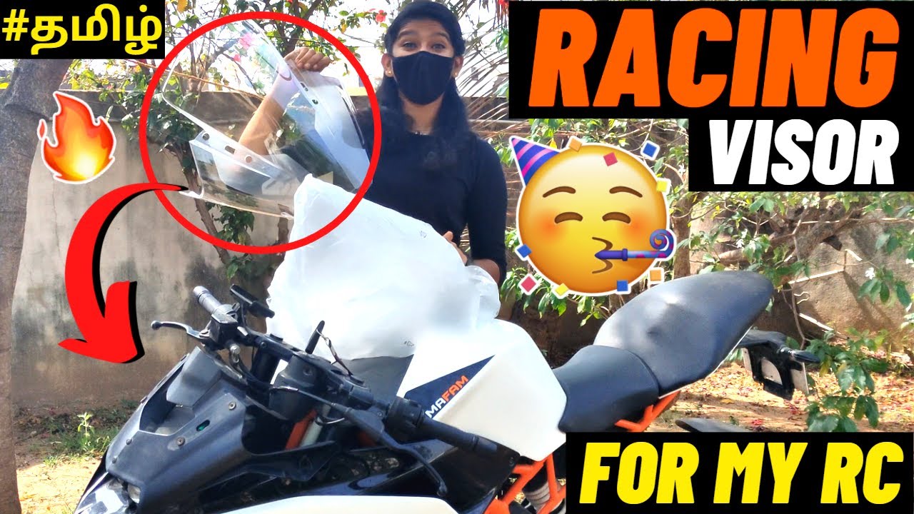 😈My bike new look 🔥 | KTM rc200 powerparts visor | KTM bikergirl motovlog |  Tamil