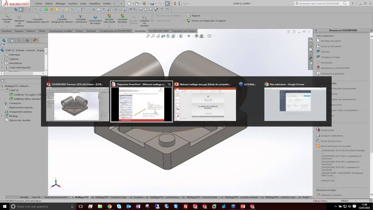 Formation SolidWorks - Le maillage dans SolidWorks Simulation