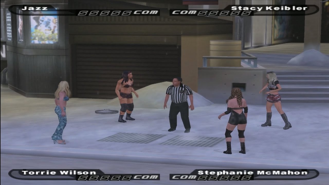 Jazz | Torrie Wilson | Stacy Keibler | Stephanie McMahon BRAWL | WWE Smackdown Shut Your Mouth 