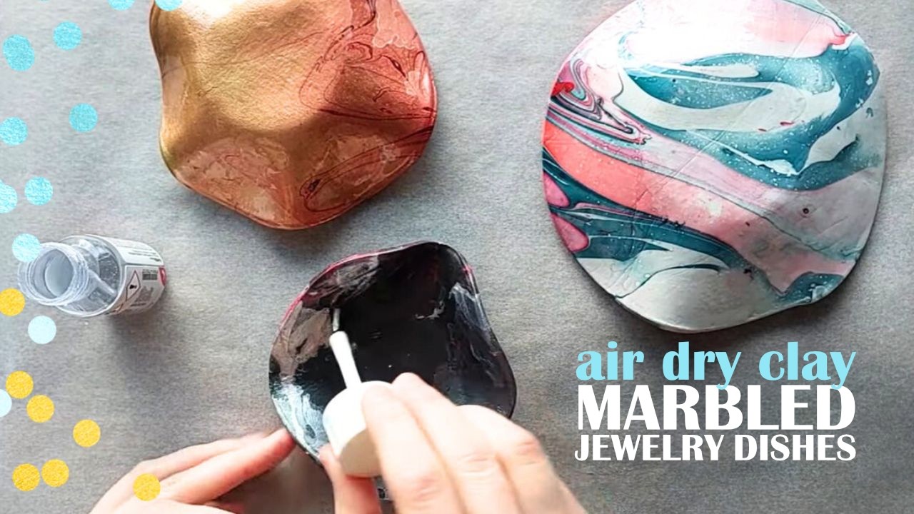 Marbled Air Dry Clay Jewelry Dishes | Air Dry Clay Tutorial