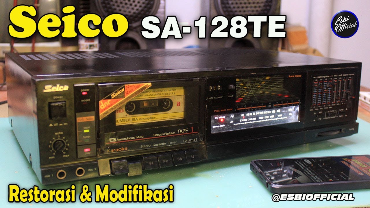 Винтажный аудиомагнитофон Seico SA-128TE с AM/FM-тюнером и Bluetooth-ресивером