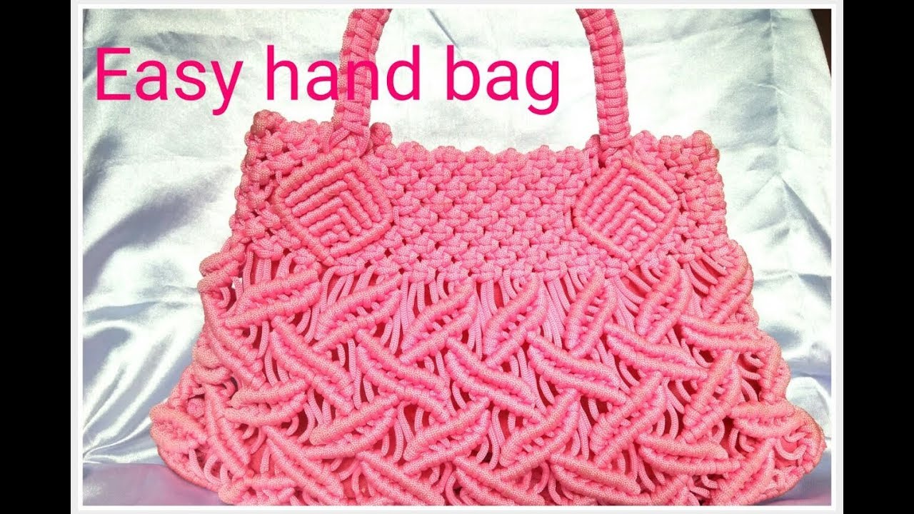 EASY Macrame hand bag tutorial in hindi part _1