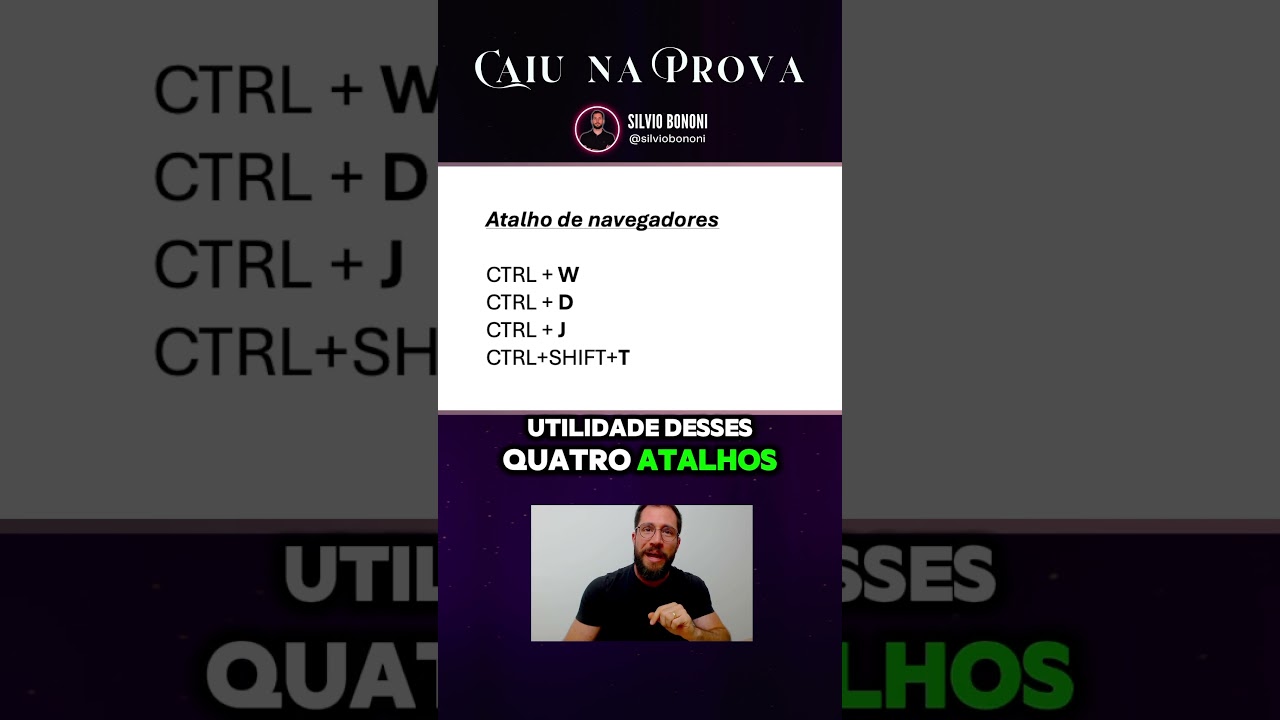 Atalhos de navegadores. Inform&aacute;tica #informaticaparaconcursos #ibfc #concursocorreios