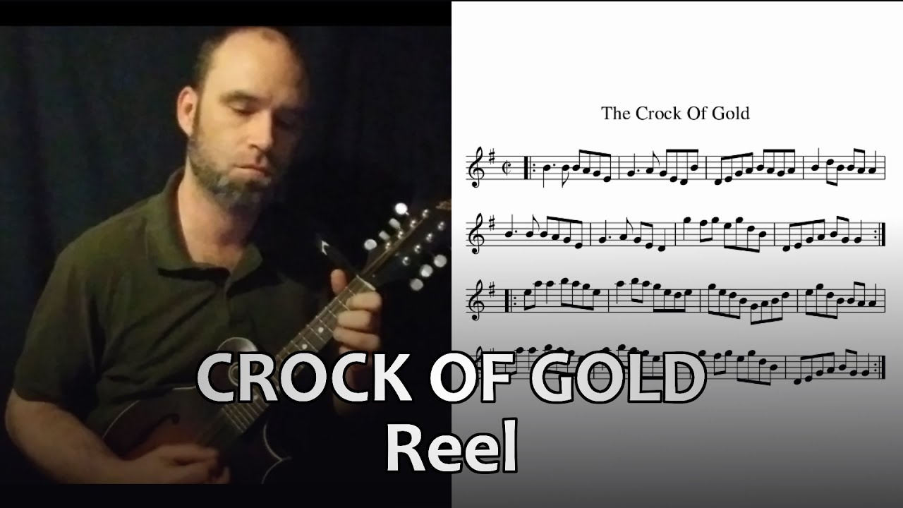 The Crock of Gold (Irish reel by Vincent Broderick) on mandolin, faster then slowed down, with notes