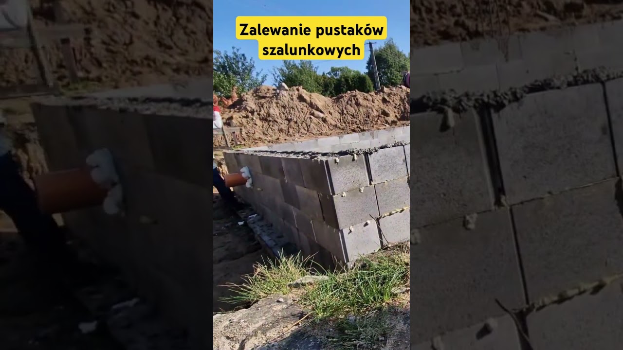 Zalewanie pustak&oacute;w szalunkowych. Pustak&oacute;w zalewowy fundamentowy.
