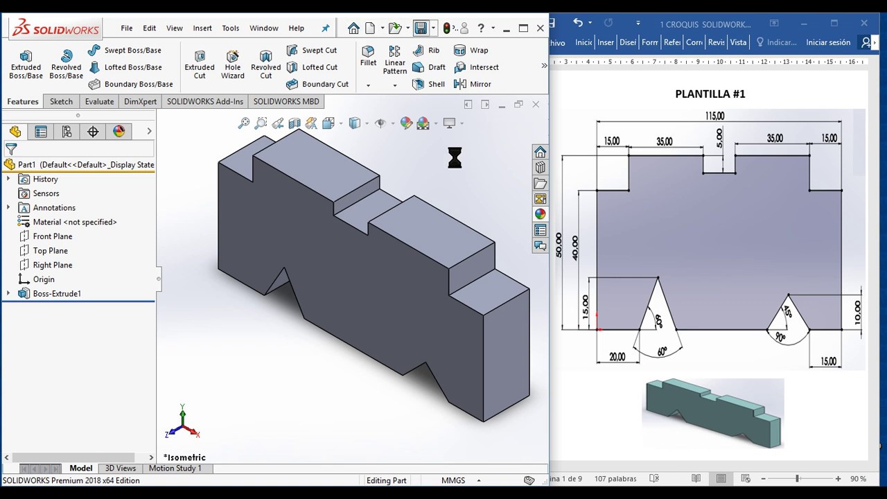 DIBUJO  SOLIDWORKS  CROQUIZ
