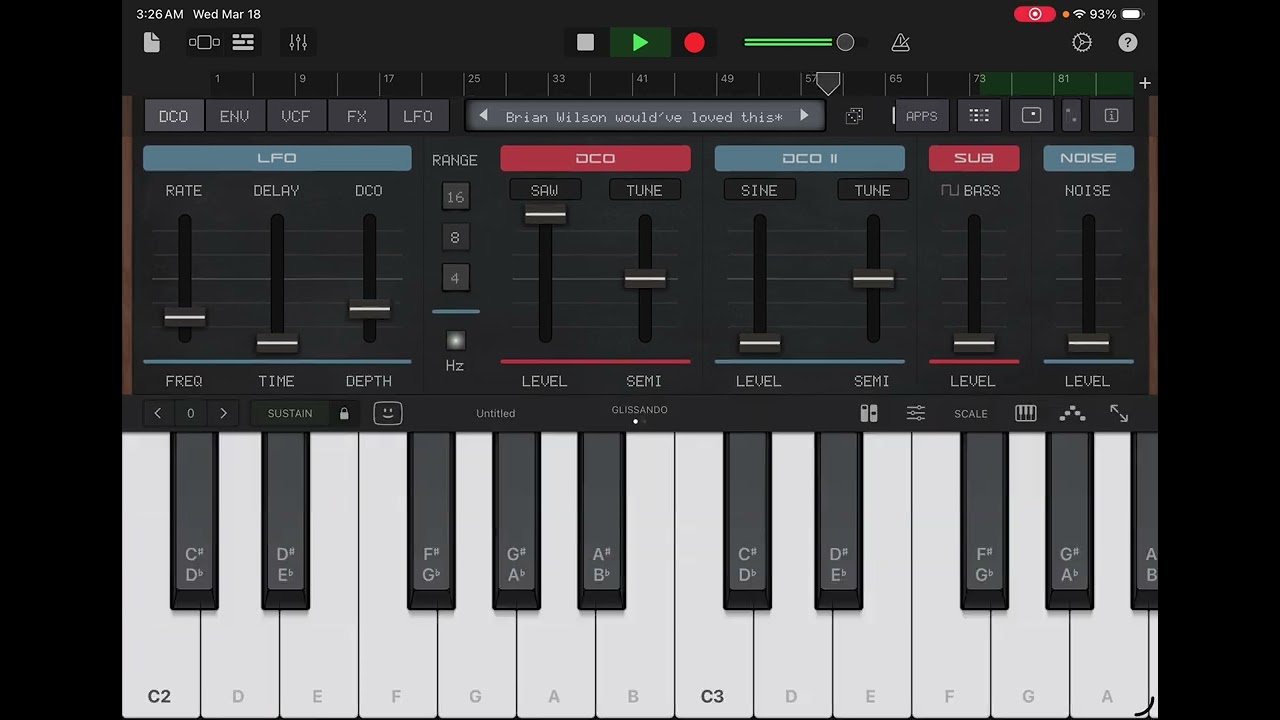 GarageBand work in progress “Commando”