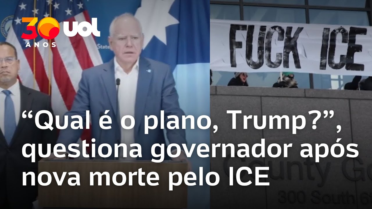 Governador de Minnesota questiona Trump após agente do ICE matar Alex Pretti: 'Qual é o plano?'