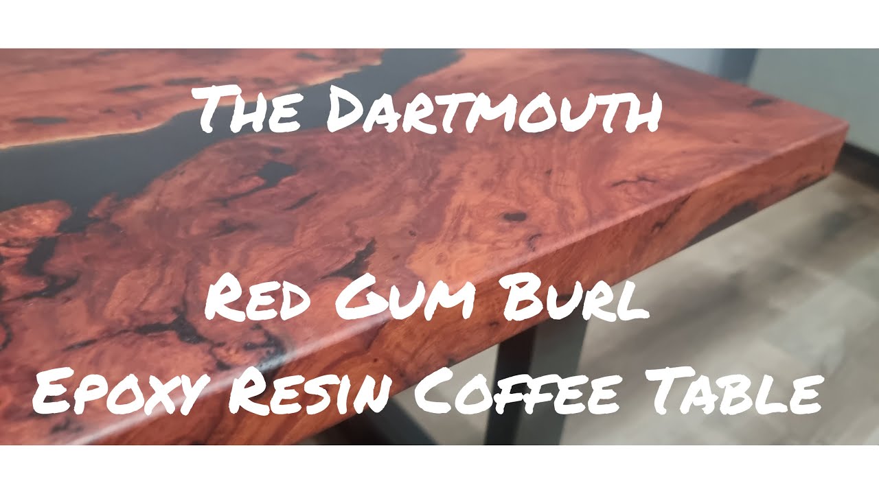 Red Gum Burl with Black Epoxy Resin Coffee Table
