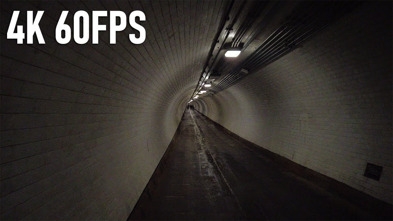 Crossing the Thames via Woolwich Foot Tunnel (No talking, no music)