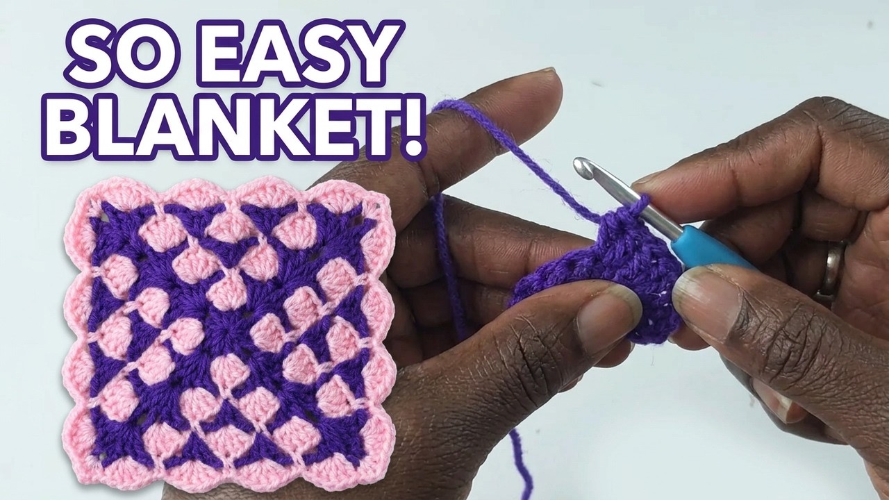 🧶DIY Crochet Blanket | Complete Step-by-Step Pattern