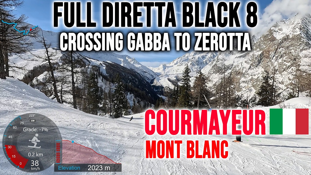 [4K] Skiing Courmayeur, Crossing Gabba - Zerotta - Diretta Black 8, Aosta Valley Italy, GoPro HERO13