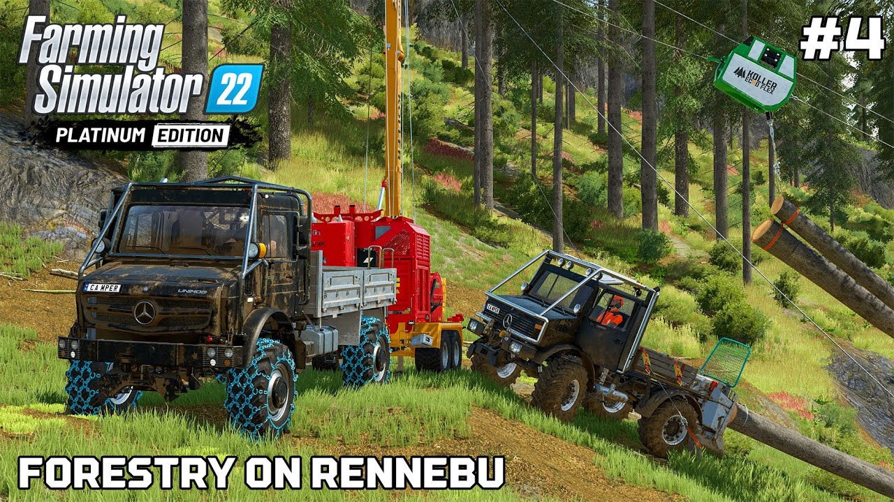 Winching LOGS with YARDER and @TheCamPeRYT| Forestry on RENNEBU | FS22 Platinum Edition | Episode 4