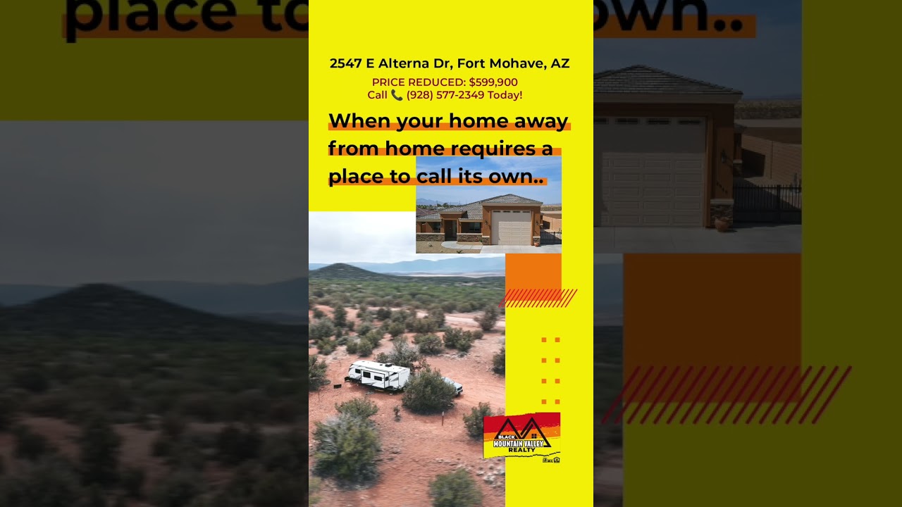 3 Bed 2 Bath RV Garage Home in a Planned RV Community (Arizona Real Estate)