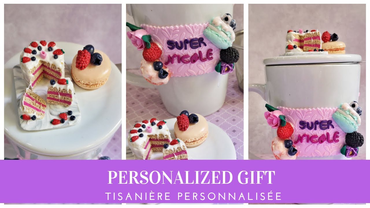 Tisaniere personnalisée en Fimo/ Diy personalized polymer mug/#polymerclay