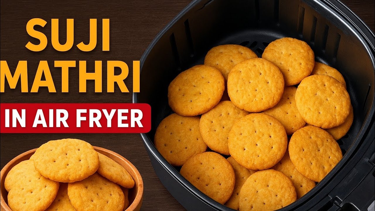 Air Fryer crispy suji mathri recipe | Tea Time Snack in Air Fryer | Healthy food