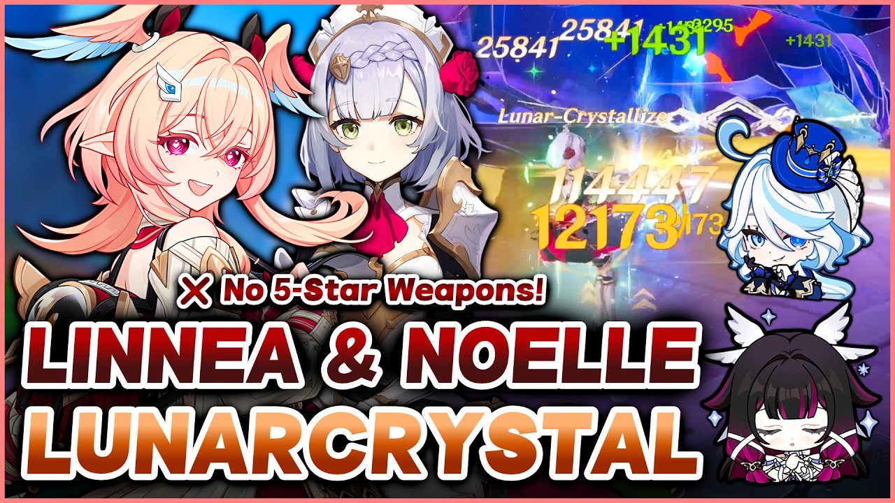 Linnea & Noelle Showcase &ndash; Premium Team Synergy &ndash; 3★/4★ Weapons Only | Genshin Impact