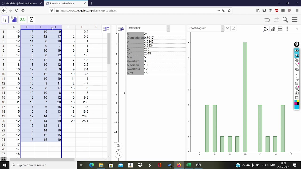 Geogebra gebruiken voor statistiek
