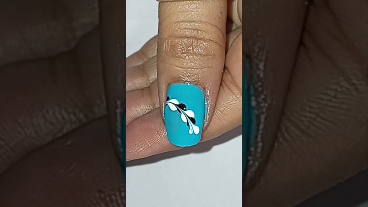Blue Floral Nail Art Design | Easy Thumb Nail Art #viralvideo #viral #viraltrend