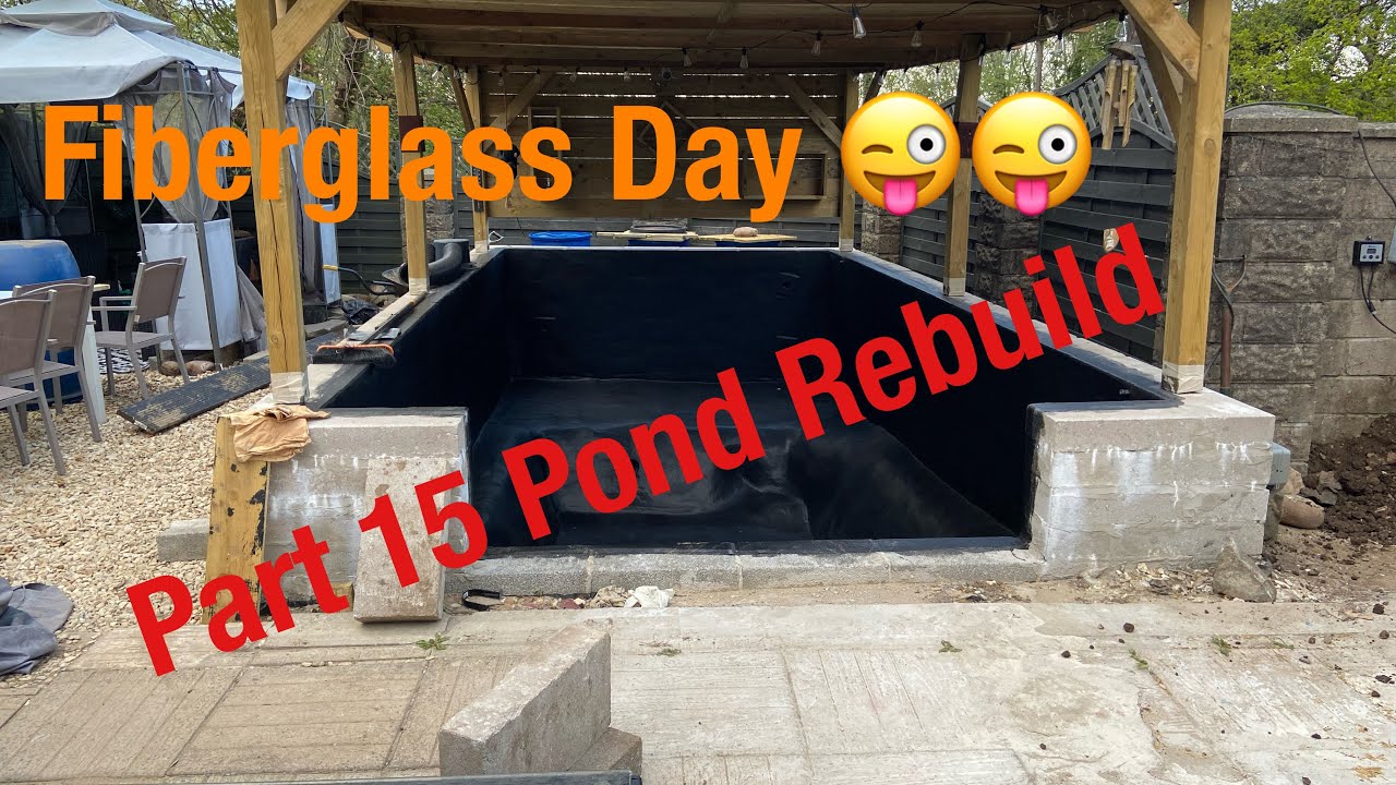 my Koi pond is being  Fiberglassed Part 1#koi #ponds