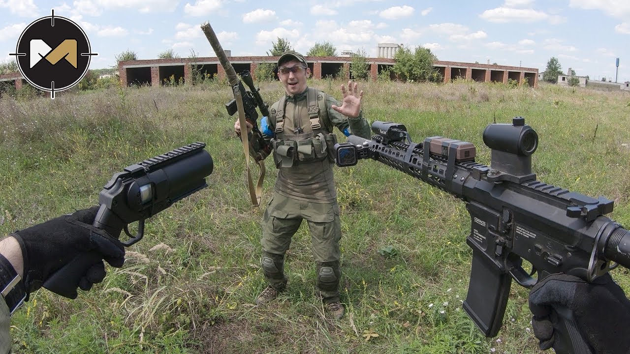 ГРАНАТОМЁТ, АВТОМАТ И КУЧА ГРАНАТ. СТРАЙКБОЛ // AIRSOFT GAMEPLAY