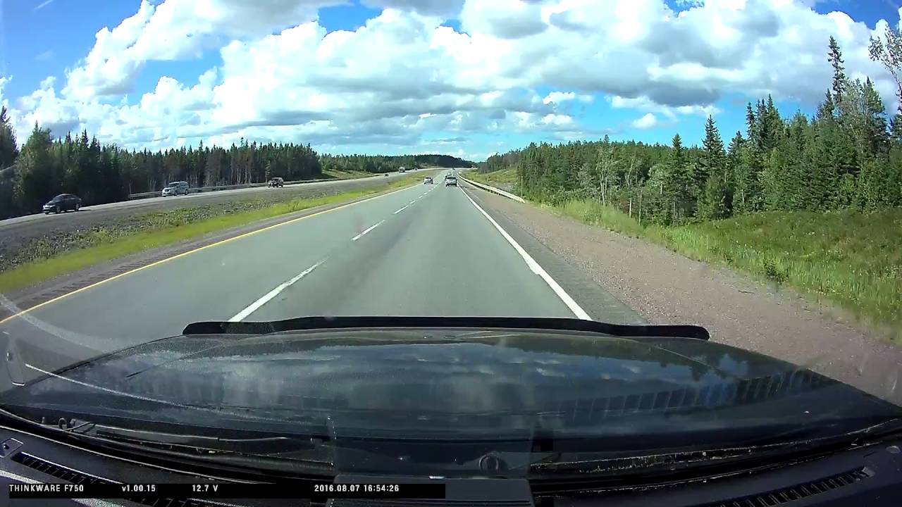 Unlucky Speeder gets busted by RCMP on divided highway.
