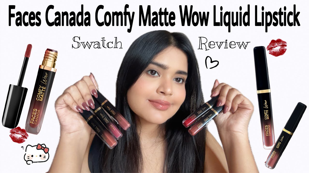 Faces Canada Comfy Matte Wow Liquid Lipstick 💄#lipstickswatch #lipstickshade #facescanada #swatches