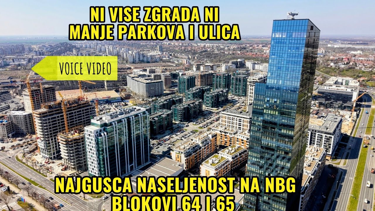 NIGDE NEMA TOLIKO ZGRADA I MANJE PARKA OD BLOKA 65 I 64,NISKE ZGRADE MENJAJU VISOKI PROJEKTI UŽIVO