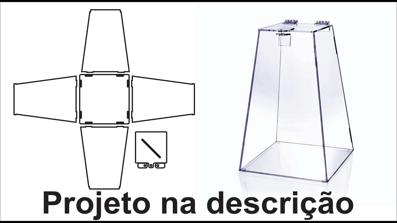 Urna em acrílico, como fazer o projeto em corel #PROJETOCR02