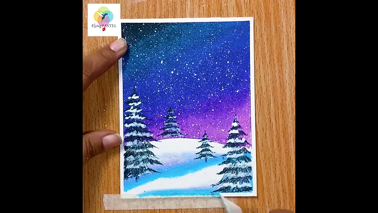 christmas drawing oil pastel