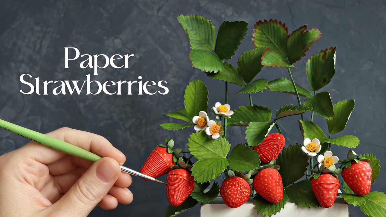 Paper Sculpture: Strawberries 🍓 Relaxing Art Video ✨ ASMR & Music