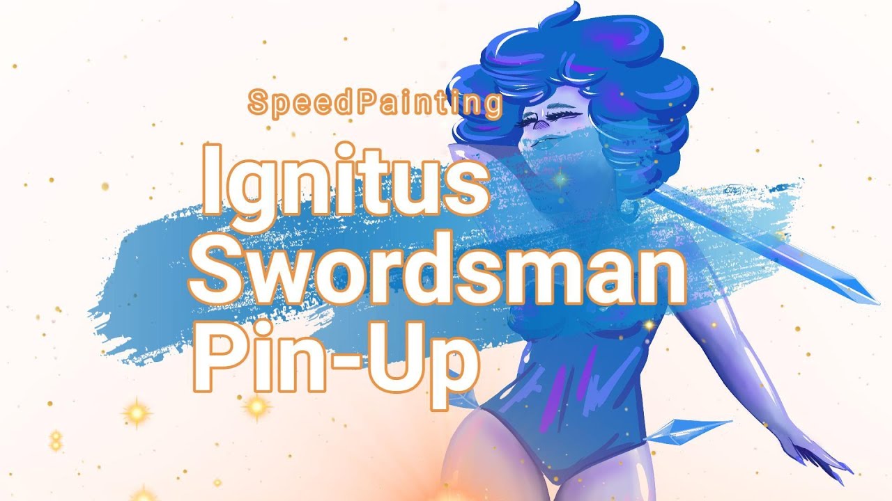 Blue Pinup Swordsman Speedpaint - Ignitus