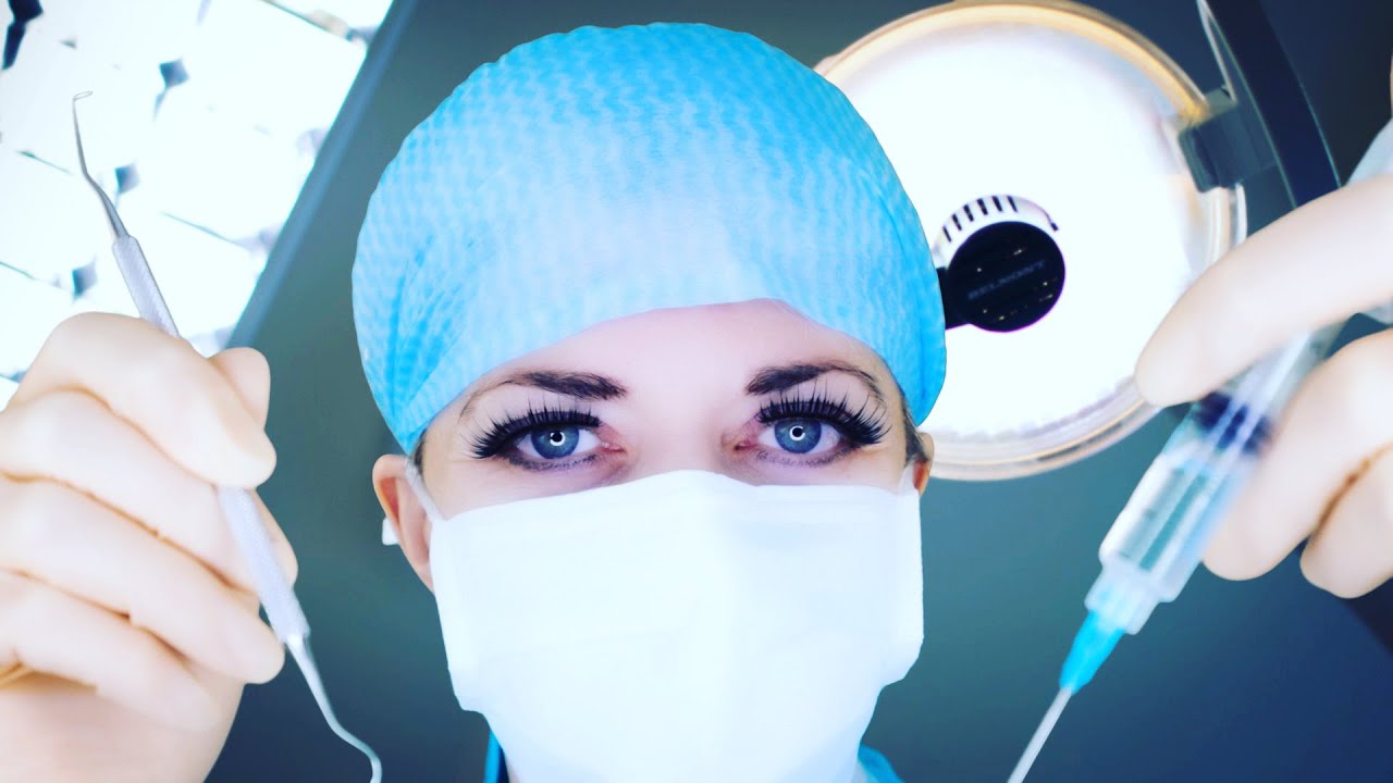 ASMR Teeth Cleaning - Hand Scale with Anaesthesia/Latex Gloves/Plastic Apron/Suction/Typing