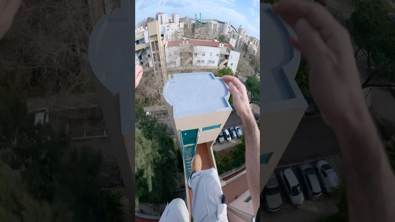 Parkour roof jump in first person! ⚠️ #parkour #gap #pov #roofculture #heights #scary #vertigo
