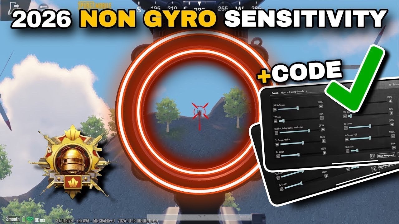 PUBG MOBILE SENSITIVITY SETTINGS 2026 NO GYRO🔥BEST SENSITIVITY +CODE✅COMPY & USE!
