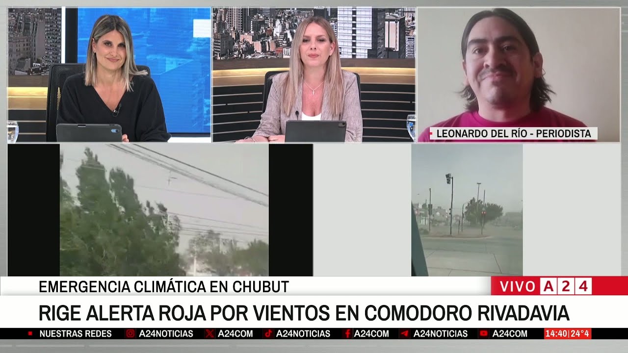 ⚠️ ALERTA ROJA EN COMODORO RIVADAVIA POR VIENTOS FUERTES