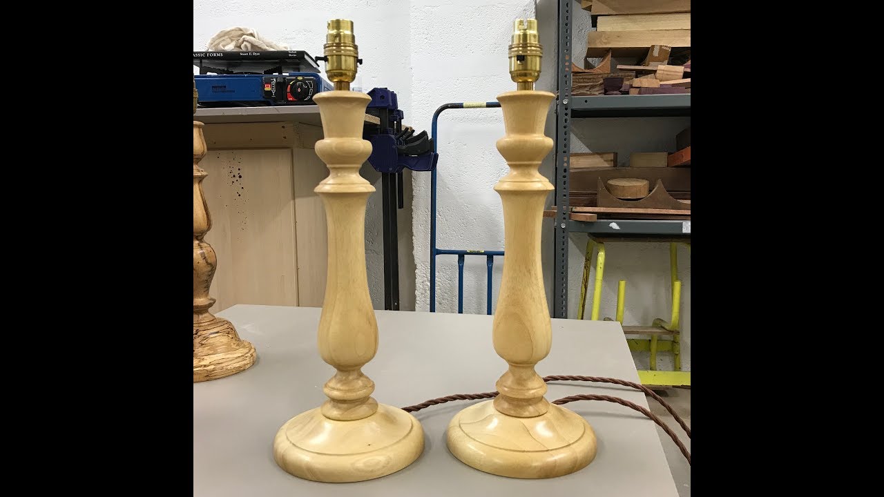 Woodturning a Matching Pair of Idigbo Lamps