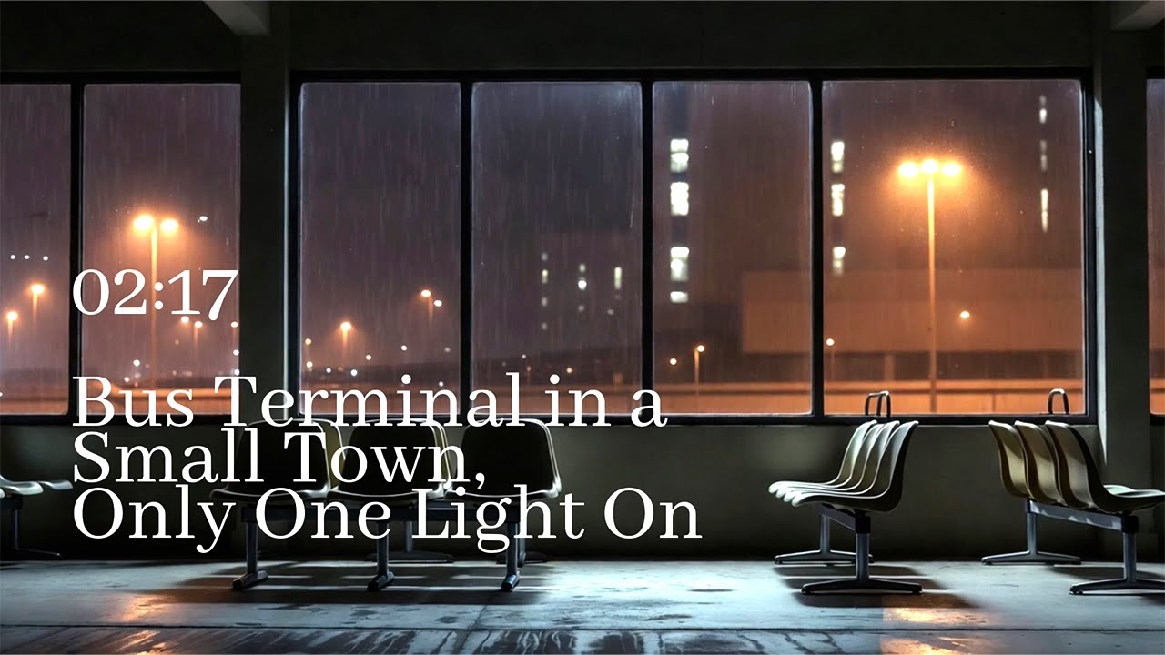 Bus Terminal in a Small Town, Only One Light On — 02:17 AM