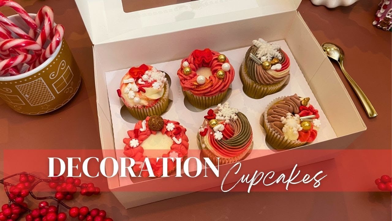 Decoration Cupcake I 6 Designs = Christmas Cupcake Decorating for Beginners 🧁🎄